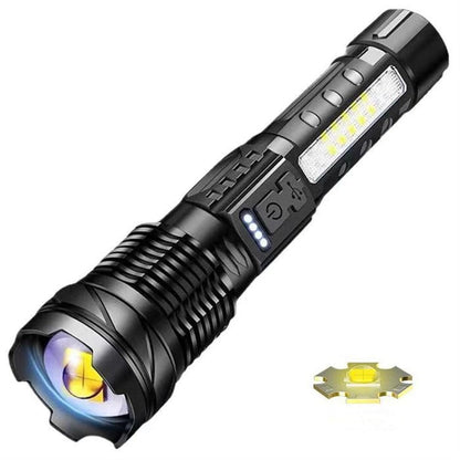 🔦Multifunción de iluminación al aire libre láser blanco super brillante linterna